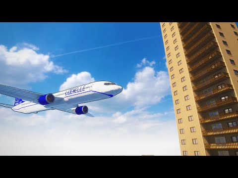 Realistic Plane Crashes vs Buildings #4 | Teardown