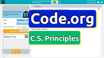 Code.org Lesson 8 Conditionals Make a Museum Ticket Generator | Activity Guide | Answer Tutorial