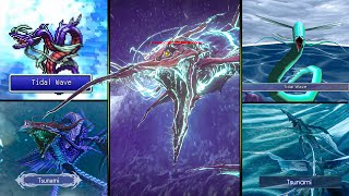 [4K] Leviathan Tidal Wave/Tsunami in 13 Final Fantasy Games | Final Fantasy 3 - FINAL FANTASY 16