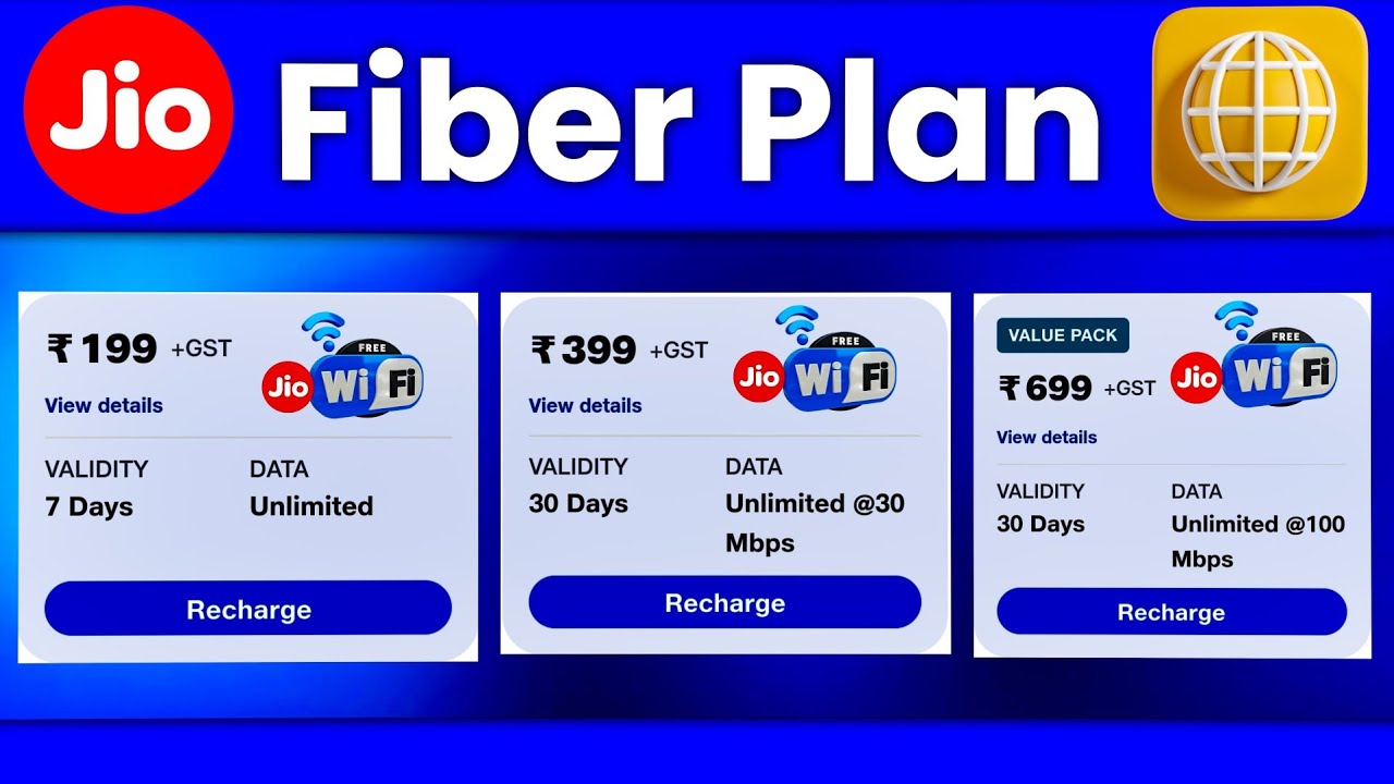 Jio Fiber Plan JIO Wifi Plans Jio Wifi Recharge Plan Jio Wifi 
