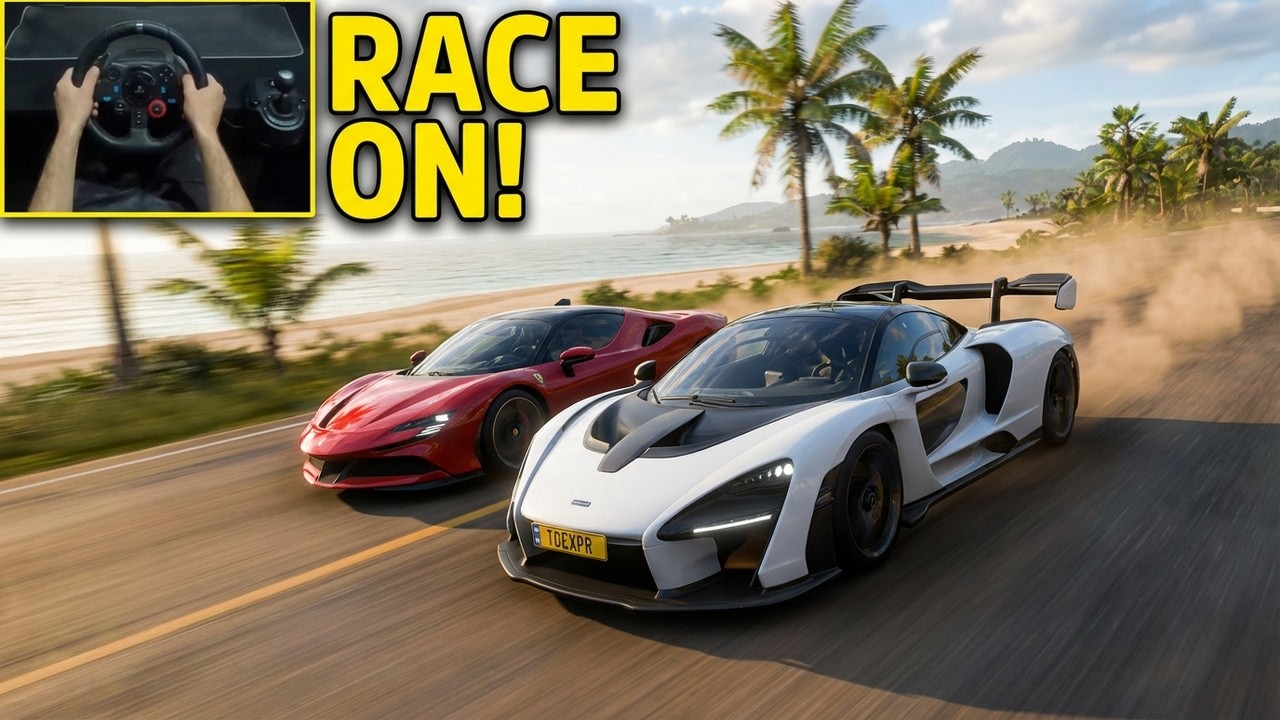 Mclaren Senna goliath race    forza horizon5  logitech g29 steering wheel