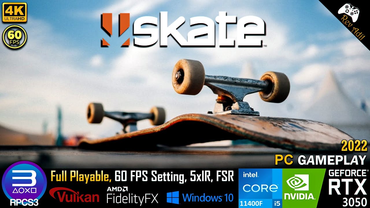 SKATE 1 PC Gameplay, RPCS3, Full Playable, PS3 Emulator, 4k60FPS