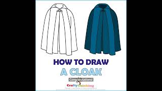 Draw a Realistic Cloak in 5 Easy Steps: Beginner-Friendly Tutorial #hashtag #fashiondesigner
