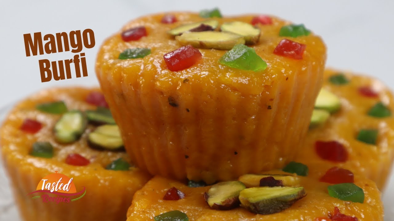 Aam Burfi / Mango Fudge as Cupcakes By TastedRecipes | Tasted Recipes