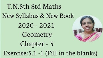 T.N.8th Std Maths  Exercise:5.1  Sum - 1 | Chapter - 5 | Geometry.