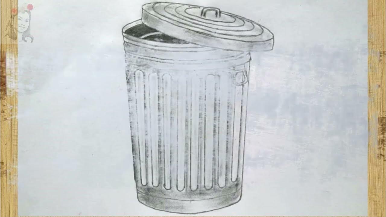 How to Draw Trash Can 🗑️ Trash Can Drawing Simple, Easy & Step by Step