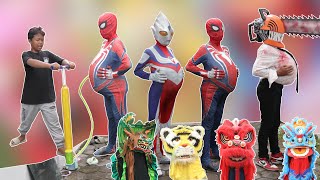 JADI GEMOY ‼️ SPIDER-MAN vs ULTRA MAN vs CHAINSAW MAN HAMIL MELAHIRKAN BARONGAN | BARONGSAI | SAPI