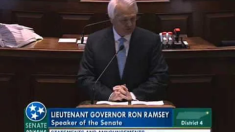 Lt. Governor Ron Ramsey Announces Retirement, Marc...