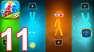 Stickman Party - Gameplay Walkthrough Part 11 - Random Funny MiniGames 1 2 3 4 Plyer Free New Update