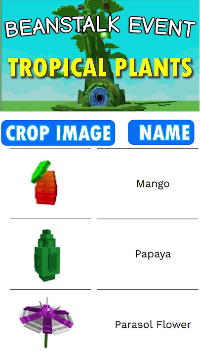 TROPICAL PLANTS in Grow a Garden. Beanstalk Event  #growagarden #roblox