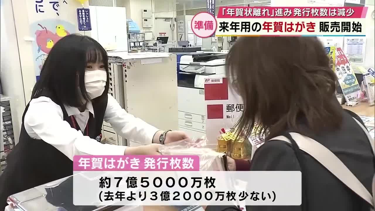年賀はがき販売開始 発行枚数は一年前より3億2000万枚減 「年賀状離れ