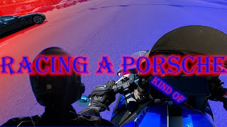 Racing a Porsche well kind of....I think (motovlog #20)