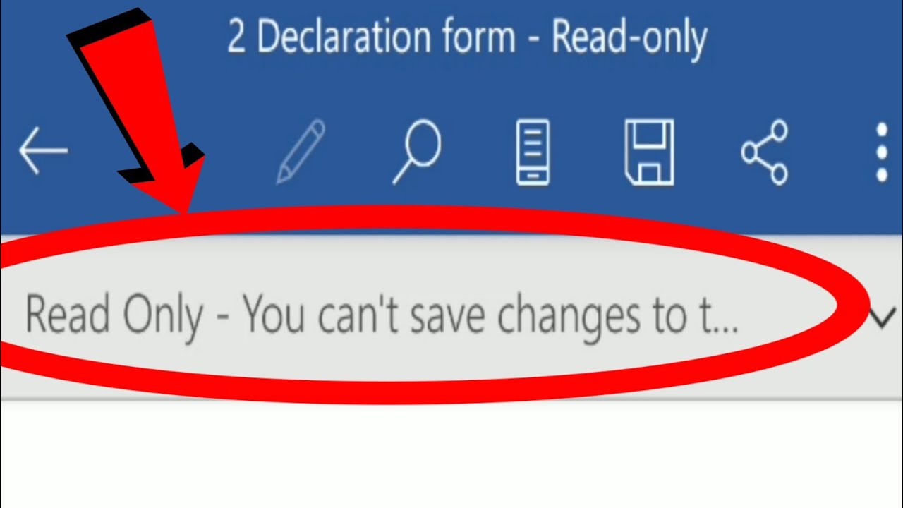 Ms Word Android Read Only You Can T Save Changes To This File Youtube