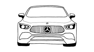 How to Draw a Mercedes Car - Drawing Easy Car - How to Draw a Car