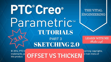 Offset vs Thicken | Tutorial | PTC Creo Parametric 3 0 | Part 3 | Sketching 2 0