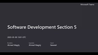 Software Development & Professional Practice Section 5 Part1