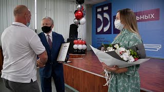 Сергей Васильевич Серебренников поздравляет металлургов БРАЗА с 55 летним юбилеем