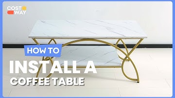 How to Install the 2-Tier Faux Marble Coffee Table with Marble Top | 08413769 #costway #howto