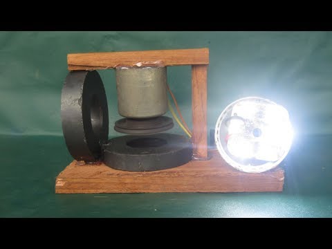 Free energy technology magnet motor with light bulbs - Science school projects at home