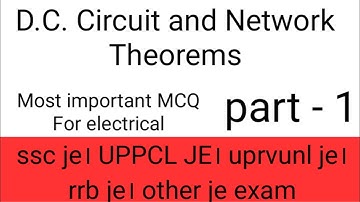 D.C. circuit and network theorems part -1। electrical engineering। MCQ question in hindi
