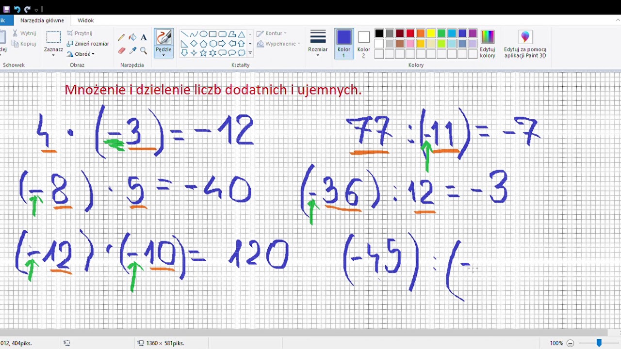 Mnożenie I Dzielenie Liczb Ujemnych Mnożenie i dzielenie liczb ujemnych - YouTube