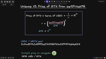 Uniswap V3 - How to Calculate Price of ETH from sqrtPriceX96? | DeFi
