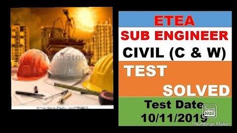 Sub Engineer past paper by ETEA (C&W Department) old paper for engineer