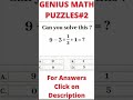 can you solve this genius puzzle #puzzlegame