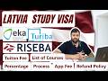 ✈️🇱🇻 Best Unis Latvia Turiba, EKA, RISEBA: NO IELTS, Percentage Required, Process, App Fee,  Refunds