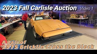 2023 Fall Carlisle Auction A Pair of 1975 Bricklin Crosses the Block #fallcarlisle  #bricklinsv1