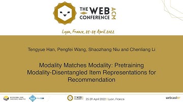 Modality Matches Modality: Pretraining Modality-Disentangled Item Representations for Recommendation