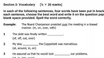 2016 GCe English paper 2~ Vocabulary Structure exam revision questions and answers