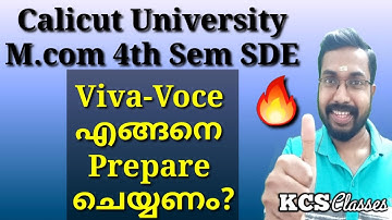 How to Prepare for M.com 4th Sem SDE Viva-Voce?|Calicut University