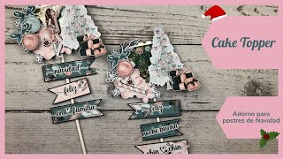 Tutorial de Adorno para postre de Navidad con Scrap || Cake Topper || Manualidades fáciles y bonitas