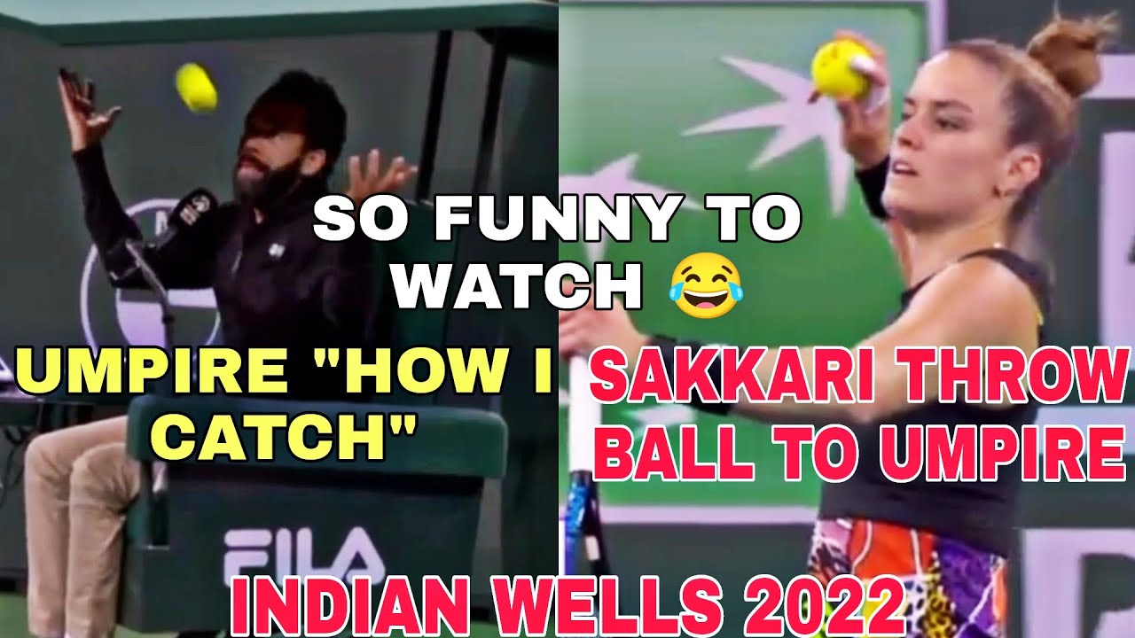 Sakkari vs Badosa Funny Moment 😂 - Indian Wells 2022 Semifinal iw 22