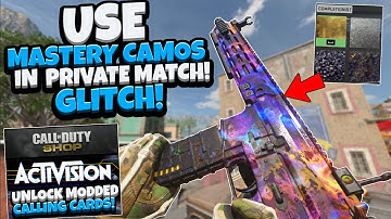 MW2 GLITCHES: USE MASTERY CAMOS/UNRELEASED BLUEPRINTS/UNLOCK MODDED CALLING CARDS GLITCH! (BROKEN)