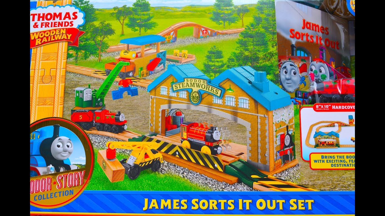 Thomas And Friends James Sorts It Out Set Wooden Railway Toy - roblox thomas wooden railway early access roblox