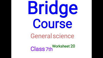 Bridge course General science class 7th worksheet 20 answers