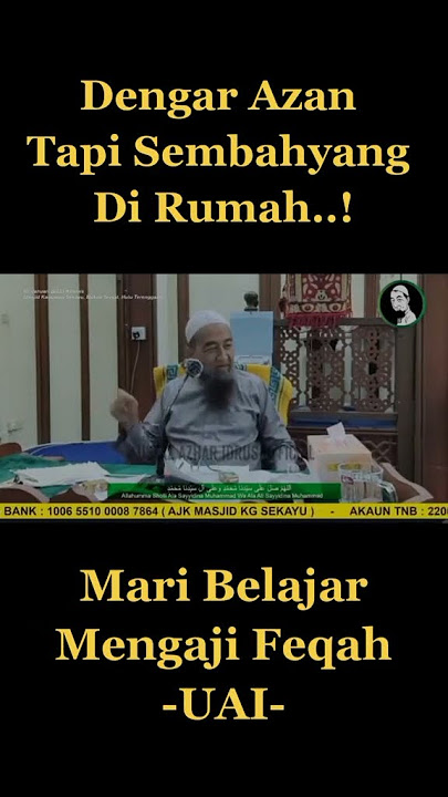 Dengar Azan tapi Solat dirumah apa Hukumnya : Ustaz Azhar Idrus.
