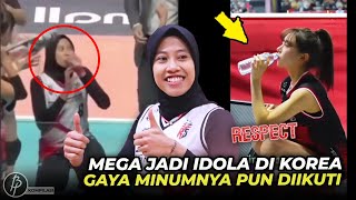 Fans Makin Kagum..! Cheerleader Red Sparks Ikuti Cara Minum Mega. Momen Respect Megawati Hangestri
