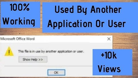 This File Is Used By Another Application Or User || Solve Error || Follow Steps