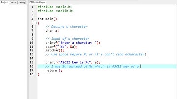 How to Print ASCII Key of a Character in C