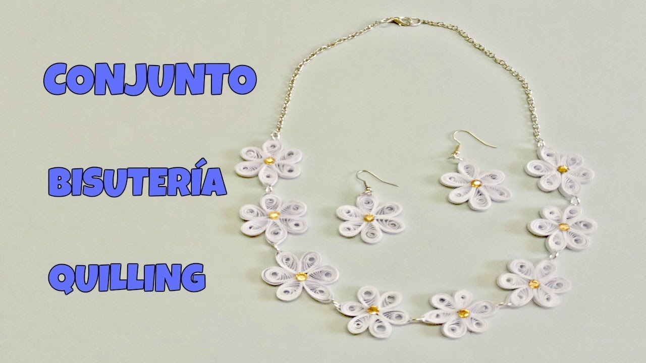 CONJUNTO COLLAR y PENDIENTES técnica QUILLING.