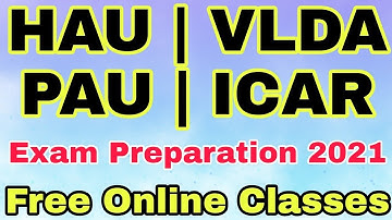 VLDA online classes 2021 | CCS HAU entrance exam preparation| PAU CET and ICAR exam preparation 2021