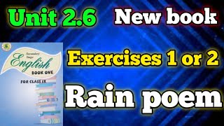 exercises 1 and 2 rain poem unit 2.6 class 9 new English book | Sindh board | exercise 1 & 2 class 9 screenshot 5