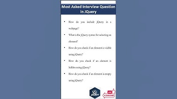 JQuery Interview Questions #jquery #jqueryInterviewQuestions