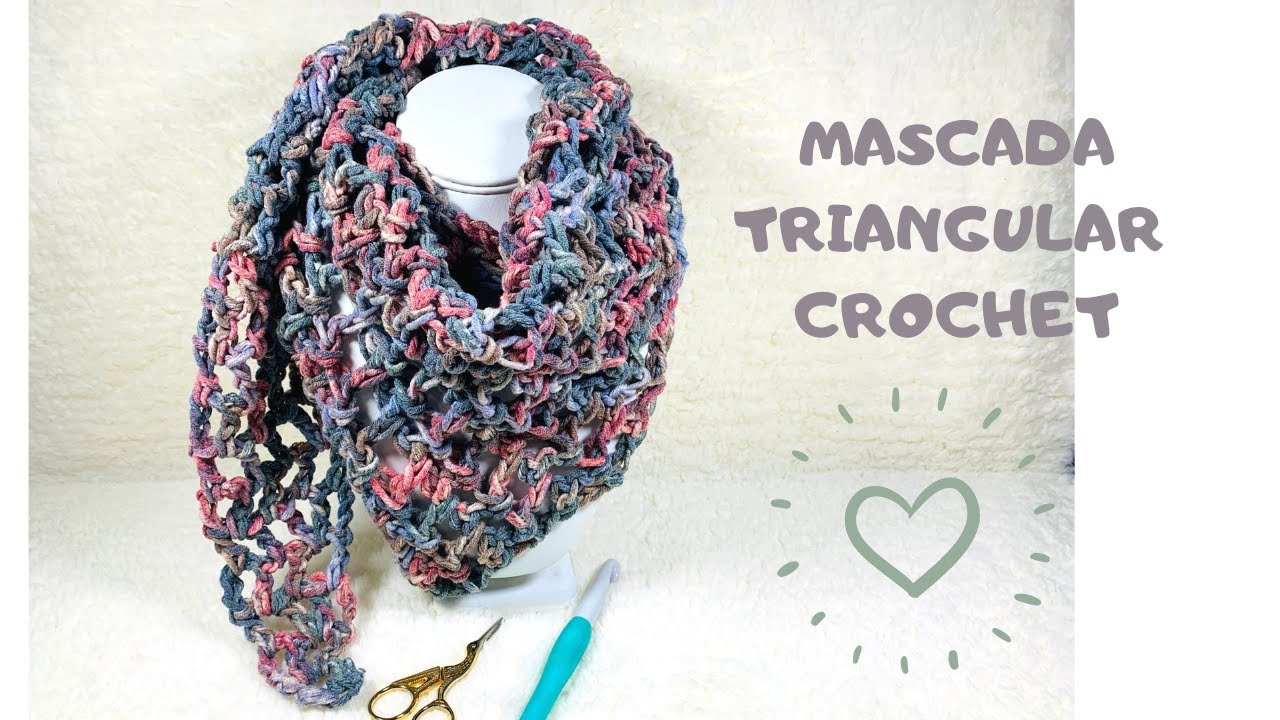MASCADA TRIANGULAS A CROCHET PARA PRINCIPIANTES