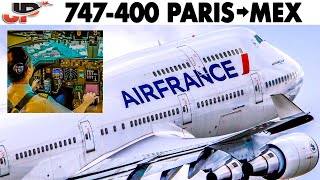 AIR FRANCE BOEING 747 Paris🇫🇷 to Mexico City🇲🇽 | Fantastic Full Flight | 2 HOUR Film