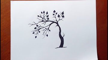 How To Draw Tree Silhouette Step by Step | How To Sketch & Draw Trees |Easy way to draw a tree 2020.