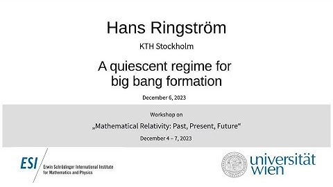 Hans Ringström - A quiescent regime for big bang formation